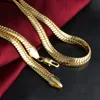 Herren-Halskette, Schlangenkette, gestempelt, 18 Karat Gold gefüllt, Halskette, Halsband, Punk, Hip Hop, Kinn, Herrenschmuck, lässiges Retro-Zubehör, 50,8 cm