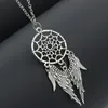 Schmuck im ethnischen Stil, Pulloverkette, Fransen, Federn, langer Stil, Traumfänger-Halskette, Weihnachtsgeschenk, Statement-Halskette im Boho-Stil