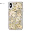 Para iPhone 11 PRO MAX X XS XR 8 7 Plus Estuche Karat Petals Hecho con flores reales Diseño protector delgado de TPU para Samsung S10 E PLUS FUNDA PARA TELÉFONO