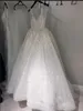 White Sparkle Sequined Wedding Dresses Deep V Neck Sexy Low Back Cheap Pageant Dress Bridal Gowns2630