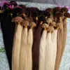 Flat Tip Hair Extensions, Keratin Fusion Human Hair Extensions Dark Brown Nail Remy Pre Bonded Keratin Capsules Hair 12-26inch Free Shiping