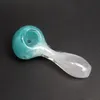 Two tone spoon pipe cute smoking glass pipes 3.5 inch Portable Glass Tobacco Pipes heady little Pocket Pipe