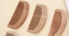 100pcs Natural peach Wood Comb Close Teeth Anti-static Head Massage hair care Wooden