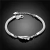 Feather Bracelet sterling silver plated bracelet ; High quatity fashion men and women 925 silver bracelet SPB361