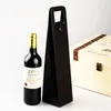 Sacchetti di vino portatili di lusso in pelle PU Custodia per imballaggio di bottiglie di vino rosso Scatole di immagazzinaggio regalo con accessori per manubrio LX0524