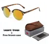 Marke Designer Sonnenbrille Männer Frauen Authentische Runde Sonnenbrille Neue Ankunft Sonnenbrille Plank Rahmen Flash Spiegel Linsen mit case8162200