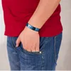 Vinterly Mens Blue Bracelet цепи звена Здоровье Энергетика Germium Bio Магнитные Чистые Титановые Браслеты Браслеты Для Мужчин Ювелирные Изделия