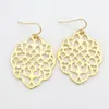 Sterling Silver Gancho de Ouro Amarelo Dangle Filigrana Brinco para Mulheres Boho Chic Brincos Marroquinos Bohemian Wedding Jóias