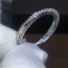 Kors smycken älskare 925 sterling silver ring bana inställning 5a zircon cz sten engagemang bröllop band ringar för kvinnor brudal