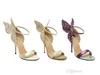 Brand designerButterfly Dress Shoes Super Star High Stiletto Heels Ankle Strap Pointed Toe Pumps Novelty Summer Sandals 115CM EU9625692