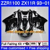 Kropp för Kawasaki ZX 11R ZX11R 93 94 95 96 97 206HM.0 ZZR 1100 ZX11 R ZZR1100 ZX-11R 1993 1994 1995 1996 Fairings Factory Blue