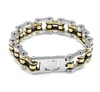 16mm Heavy Gold 316L Stainless Steel Bicycle Motorcycle Chain Bracelets Punk Cool Men Black Motor Biker Bike Link Bracelets Bangle Jewelry