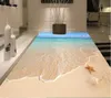 3D-vloer schilderij custom wallpaper voor muren 3 d strand shell 3D-vloer zelfklevende behang tegel vloeren badkamer