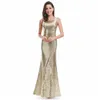 Gold Long Evening Dress Ever Pretty Back Cowl Neck EP07110GD Shine Sequin Sparkle Elegant Women 2017 Evening Party Gown ouc3049