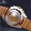 Forsining mécanique Steampunk Design mode affaires robe hommes montre haut de gamme de luxe en acier inoxydable automatique squelette montre