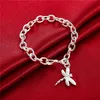 Dragonfly räkor spännen sterling silverpläterad armband; Hot Sale Mode Män och Kvinnor 925 Silver Bracelet SPB282