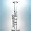 Glass Bong Birdcage Perc Hookahs Straight Tube Dab Rigs Bongs Clear Water Pipes 18mm Female Joint HR316