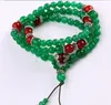 Подлинная натуральный зеленый халцедон браслет 6mm108 плюс красный агат бисера Кристалл браслеты для мужчин и женщин Оптовая