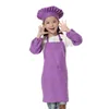 3 pièces/ensemble enfants cuisine taille 12 couleurs enfants tabliers avec manches et chefs chapeaux pour peinture cuisson cuisson