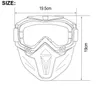 Occhiali da sole motociclisti di Hyzyeyo motocross occhiali da maschera modulare staccabili e filtro per la bocca per il casco vintage a faccia aperta moto m0056894022