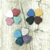 Multi-colored 20mm Heart Shape Natural Lava Rock Stone Beads DIY Essential Oil Diffuser Pendants Jewelry Necklace Earrings Making