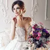 Romantische Brautkleider in Übergröße, transparenter Juwelenausschnitt, Flügelärmel, Perlenapplikation, Spitze, Ballkleid, Hochzeitskleid, glamouröses, sexy Robe de Mari￩e