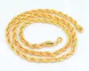 Uodesign Hiphop Mens 24K Yellow Golden French Rope Chain Necklace 75cm Long Hip Hop Necklace