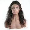 Kinky Krullend Maleisisch Human Hair Lace Front Pruik voor Dames Curl 360 Frontale Pruiken Pre Geplukt 130% Density Diva1