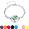 25mm Tree of life Locket Bracelet Aromatherapy / Essential Oil surgical Stainless Steel Diffuser Locket bracelet 7.5'' wrist wiith pads