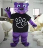 2018 Discount factory sale wildlife animal purple colour panther plush mascot costume for adult to wear