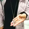 Vintage Tibet gümüş haç Yakut Pestle kolye Salkım Şık Triko zinciri uzun Kadınlar Erkekler Noel hediyeleri 15pcs damla