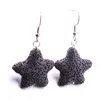 Fashion Silver 11Colors Starfish Lava Stone Earrings Aromatherapy Essential Oil Perfume Diffuser Dangle Earrings for women jewelry