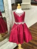 Real fotos meninas meninas concurso vestidos 2019 tafetá fúcsia fúcsia criança criança infantil vestido de evento formal vestido strass caixo jóias pescoço