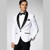 Marka Yeni Beyaz Erkekler Düğün Smokin Yüksek Kalite Damat Smokin Siyah Şal yaka Merkezi Vent Erkekler Blazer 2 Parça Suit (Ceket + Pantolon + Kravat) 2039