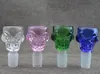 Hopah Color Pasner Bone Head Partihandel Glass Bongs Oil Burner Glass Vattenrör Riggar röker gratis