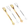 Golden Metal Spoon Użyj Dabbera do sniffer snoorter power łyżka hoover hooteer palenia akcesoria powyżej 300 pCS DHL1904781