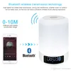 Färgglad LED-ljus Bluetooth-högtalare Portable Wireless Stereo-högtalare Sound Box Handfri TF Alarmklocka Vit