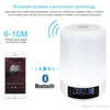 Färgglad LED-ljus Bluetooth-högtalare Portable Wireless Stereo-högtalare Sound Box Handfri TF Alarmklocka Vit