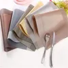 Lavável PVC mesa de jantar tapetes resistentes ao calor Placemats sustentáveis ​​Almofada reutilizável anti deslizamento Resturant Cozinha Placemats