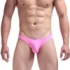 Mens Sexy Silk Material Underwear Brave Person Briefs Men Low Rise U Convex Pouch Brief Underwear Men Stretch Breathable Briefs