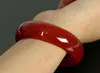 Pure natural color ice red agate bracelet thick women's national style red jade bracelet