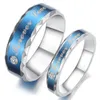 Forever Love Blue Titanium Steel Pareja Rings Diamante al por mayor Anillo brillante para hombres Mujeres Regalo de San Valentín