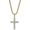 Croix pendentifs collier chaînes en or pour femmes hommes Hip Hop hommes bijoux diamant Zircon pendentif déclaration collier accessoires