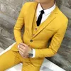 Smoking dello sposo di design superiore One Button Notch Risvolto Groomsmen Abito da uomo migliore Abiti da uomo da sposa (giacca + pantaloni + gilet + cravatta) J394