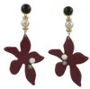Idealway 6 kolorów kwiat kształt akrylowy metalowe perły kroplowe kolczyki dla kobiet czeska biżuteria imprezowa