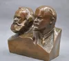 Statue en bronze du grand buste communiste de Marx et Lénine
