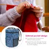 大型シリンダーかぎ針編みフック収納バッグウール糸収納バッグ編みと編みのポリエステル600D用のオーガナイザー