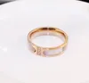 Ny designer Shell Ring Korean Fashion Rose Gold Plated Finger Crystal Charms Ring Titanium Steel Ring For Women Costume Smycken B269C