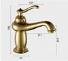 Goldene heiße kalte Wasser-Hahn-Badezimmer-Wannen-Hahn-kupferne Bad-Duschen Rose Gold-Jade Archaize-Hahn-reine Farbe 85hc bb