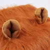 4 couleur cheveux ornements costume pour animaux de compagnie chat vêtements de noël fantaisie habiller perruque de crinière de lion pour grands chiens marron, brun foncé, blanc, noir b